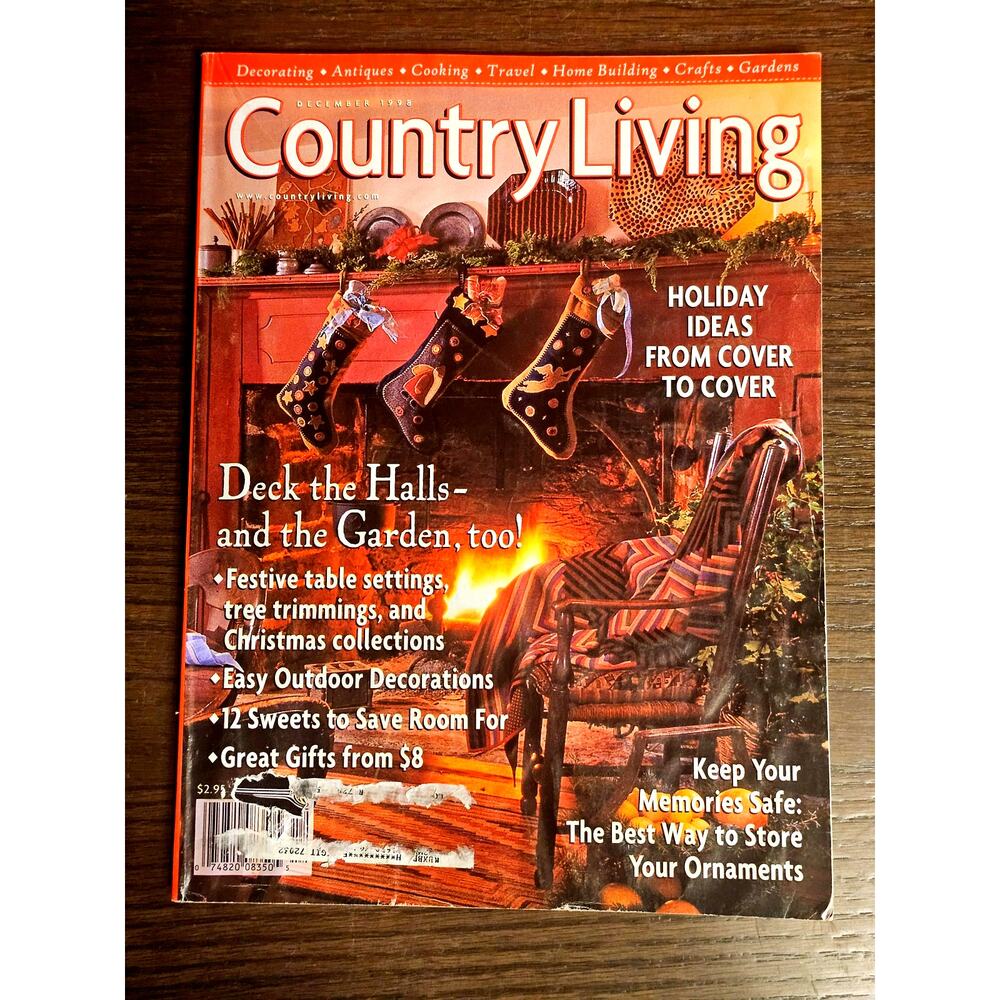Country Living Magazine December 1998 Holiday Christmas Decorating Crafts